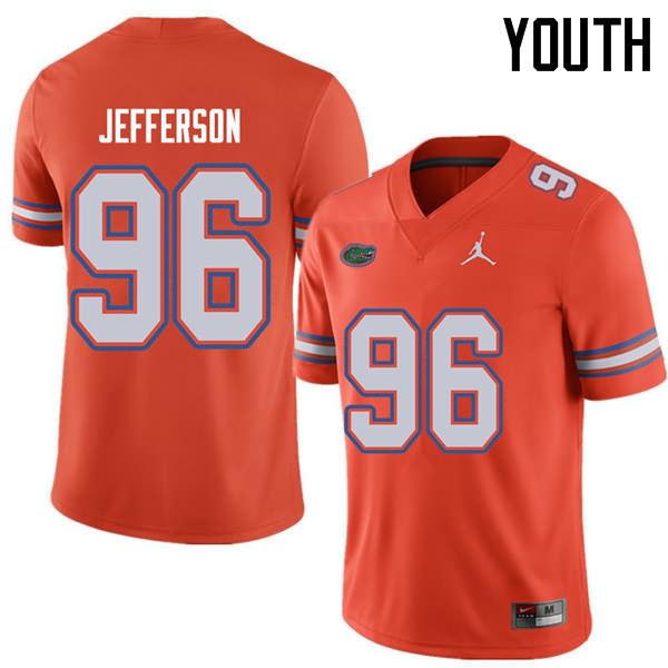 NCAA Florida Gators Cece Jefferson Youth #96 Jordan Brand Orange Stitched Authentic College Football Jersey KGF6764RE